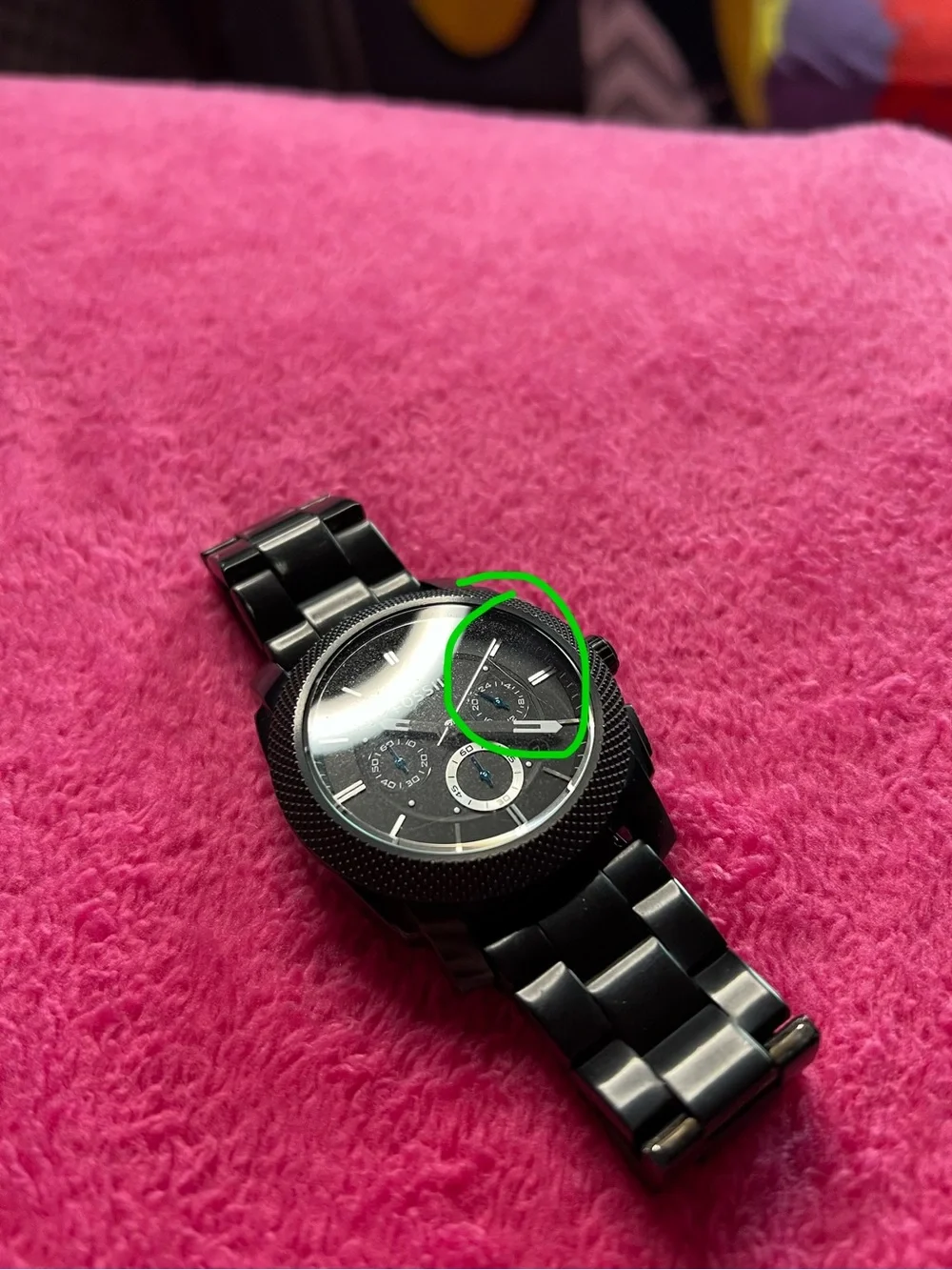 Fossil Men’s Black Stainless Steel Watch FS4552